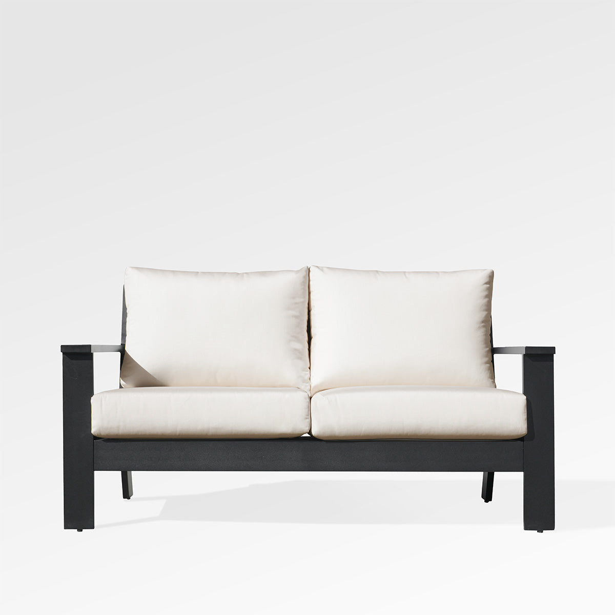 Magnolia Black Aluminum Loveseat with Sunbrella® Cushions