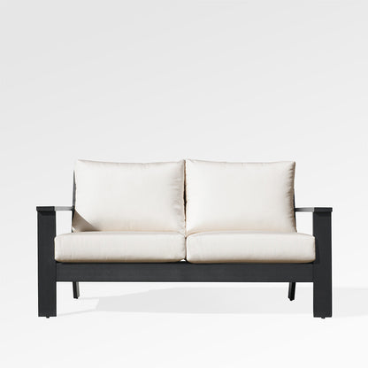 Magnolia Black Aluminum Loveseat with Sunbrella® Cushions