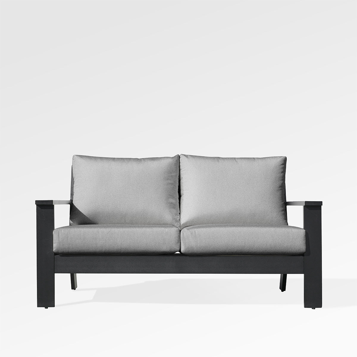 Magnolia Black Aluminum Loveseat with Sunbrella® Cushions