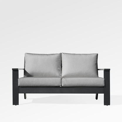 Magnolia Black Aluminum Loveseat with Sunbrella® Cushions