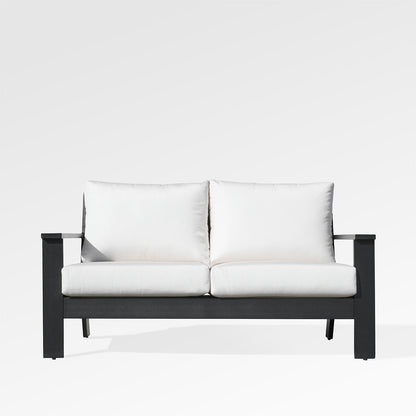 Magnolia Black Aluminum Loveseat with Sunbrella® Cushions