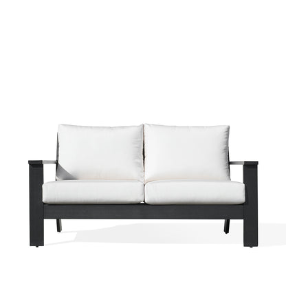 Magnolia Black Aluminum Loveseat with Sunbrella® Cushions