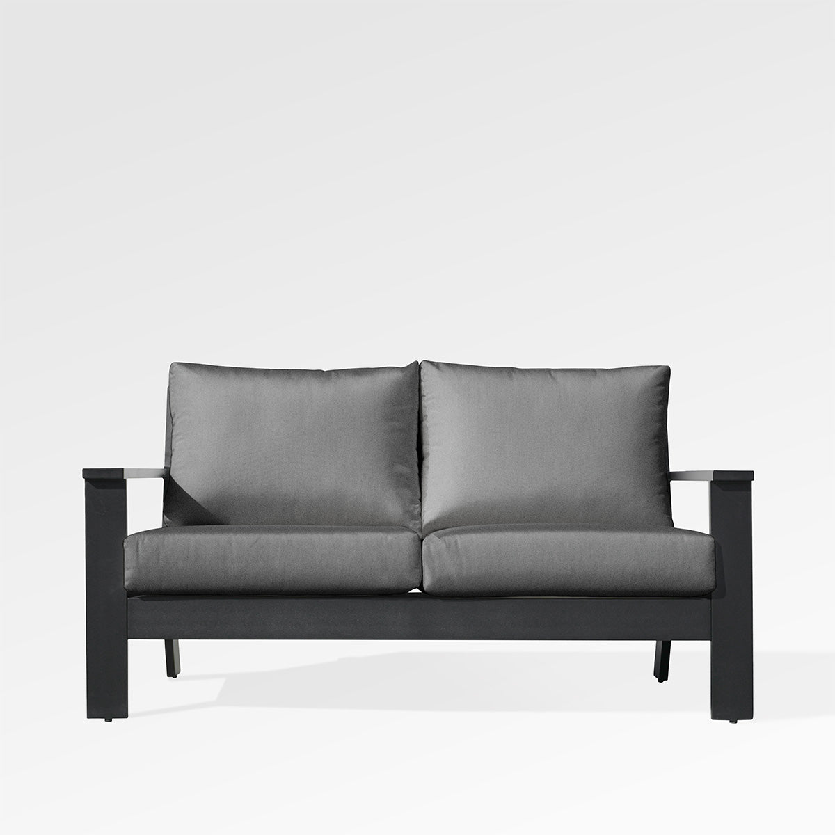 Magnolia Black Aluminum Loveseat with Sunbrella® Cushions
