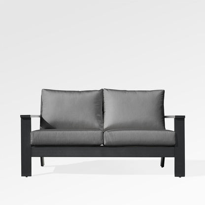 Magnolia Black Aluminum Loveseat with Sunbrella® Cushions