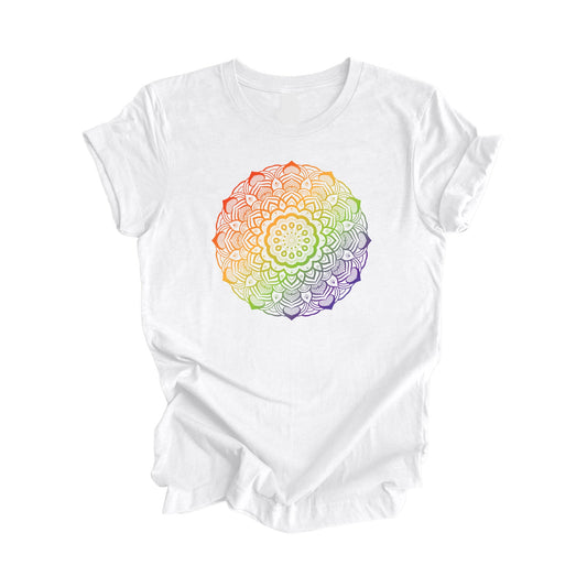 Mandala Gradient - Yoga Gift, Meditation Shirt, Yoga T-shirt, Yoga Lover Gift, Yoga Teacher Shirt, Wellness Shirt, Self Care Shirt - Inspired X