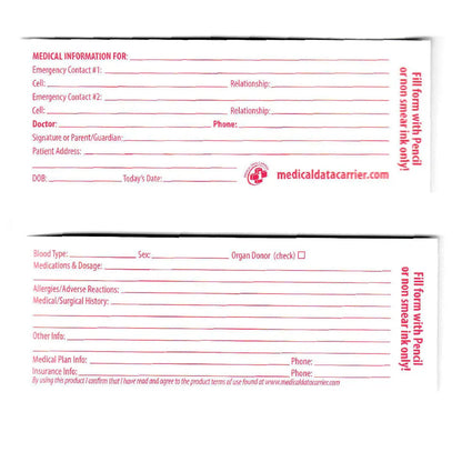Medical Data Carrier – Essential Emergency ID for Riders & First Responders