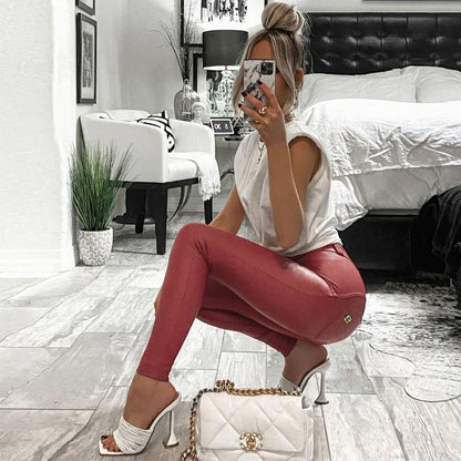 Faux Leather Stretch Pants