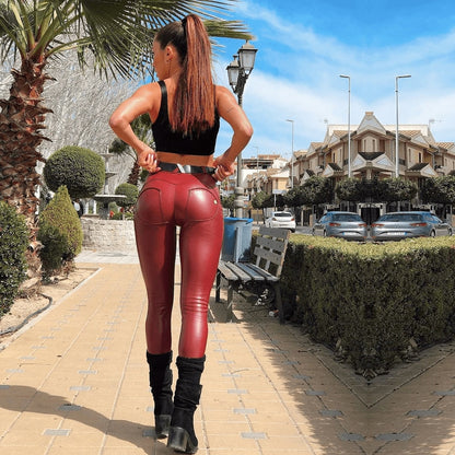 Faux Leather Stretch Pants