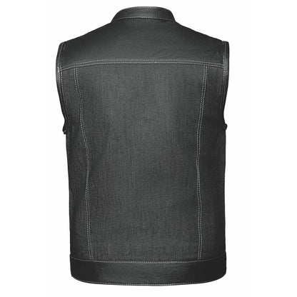 Open Road Men's Denim & Leather Club Vest