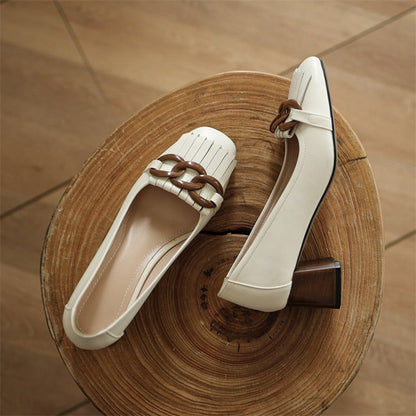 Block Heel Loafers