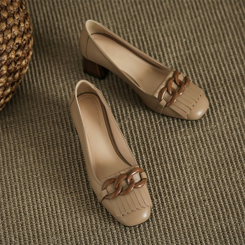 Block Heel Loafers
