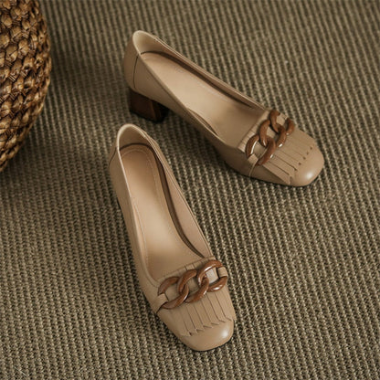 Block Heel Loafers