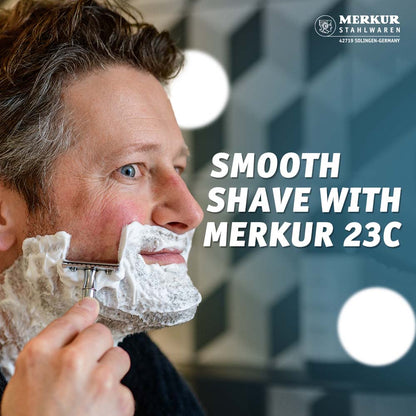 Merkur 23C Safety Razor Travel Set – Black Leather Case and 10 Blades