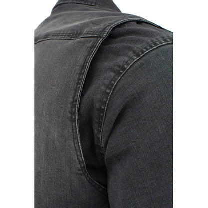 Milwaukee Leather Men's Faded Denim Armored Shirt Jacket