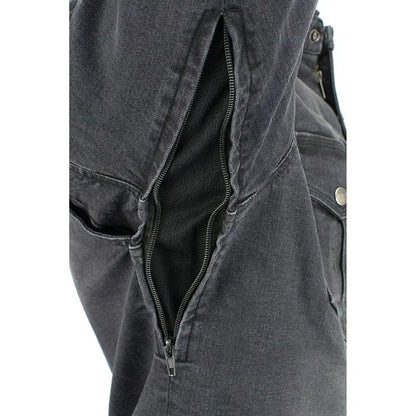Milwaukee Leather Men's Faded Denim Armored Shirt Jacket