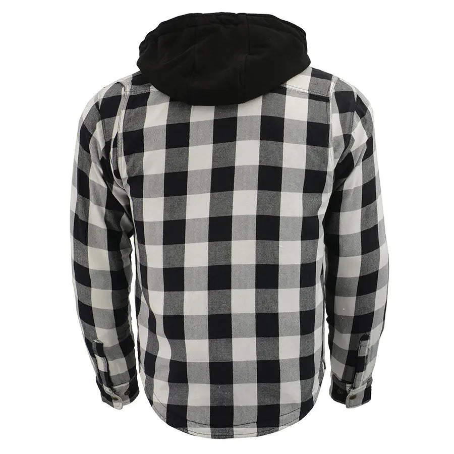 Milwaukee Leather Men's Plaid Flannel Armored Shirt Jacket