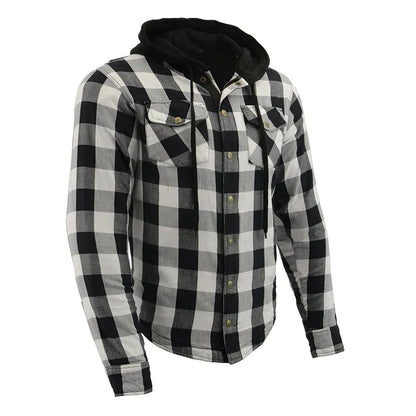 Milwaukee Leather Men's Plaid Flannel Armored Shirt Jacket
