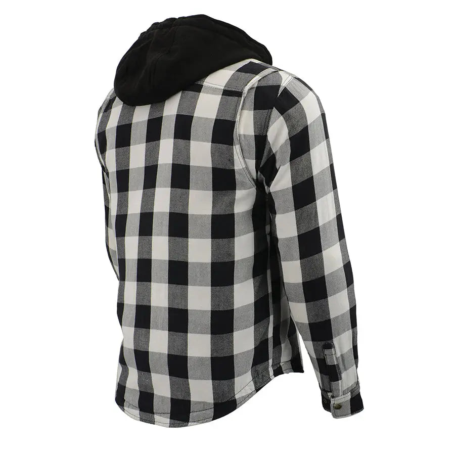 Milwaukee Leather Men's Plaid Flannel Armored Shirt Jacket