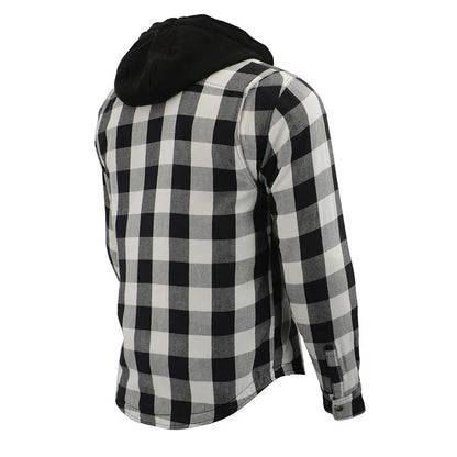 Milwaukee Leather Men's Plaid Flannel Armored Shirt Jacket