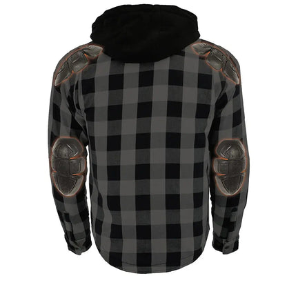 Milwaukee Leather Men's Plaid Flannel Armored Shirt Jacket