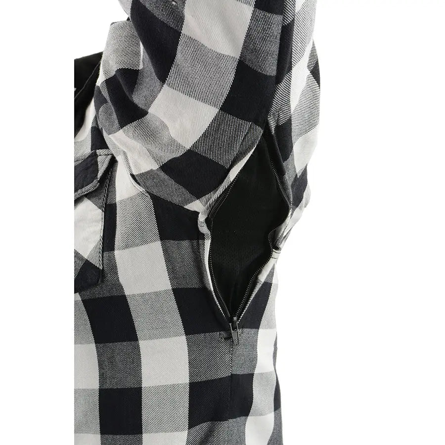 Milwaukee Leather Men's Plaid Flannel Armored Shirt Jacket