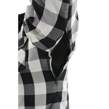 Milwaukee Leather Men's Plaid Flannel Armored Shirt Jacket