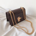 Key Lock Croc Pattern Bag