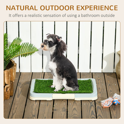 Puppy Training Pad, Indoor Portable Puppy Pad, with Artificial Grass, Grid, Panel, Tray, 18.3" x 13.4"