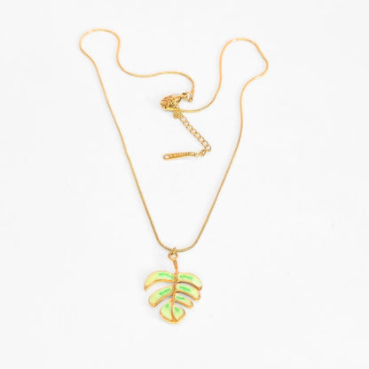 Monstera Leaf Pendant Necklace