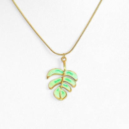 Monstera Leaf Pendant Necklace