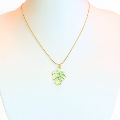 Monstera Leaf Pendant Necklace