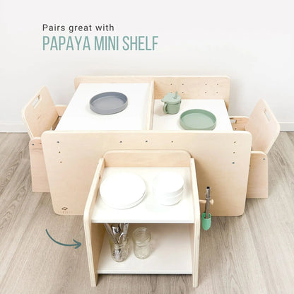 PAPAYA DOUBLE - Adjustable Montessori Table & Chair Set for Two