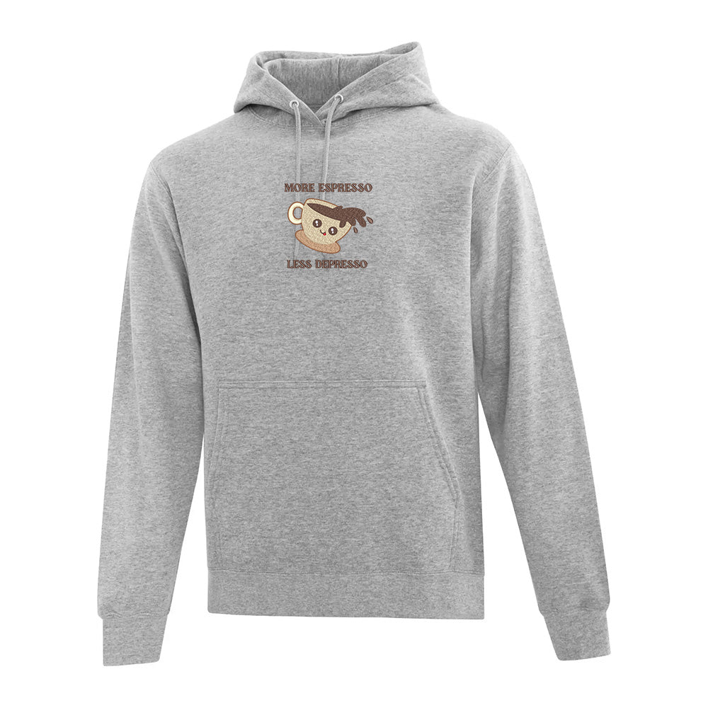 Hoodie "More Espresso Less Depresso" brodé