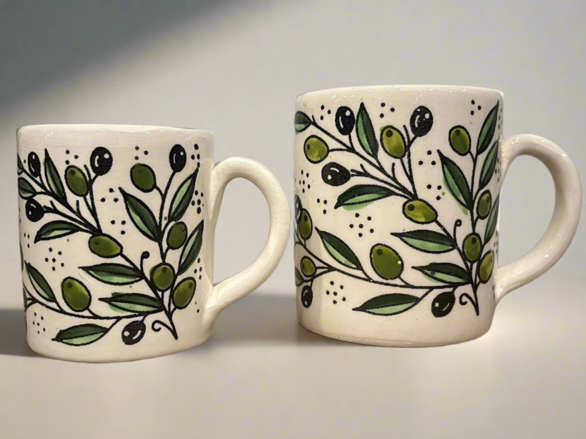 Mug Handcrafted Palestine Ceramic Mug Olive Harmony