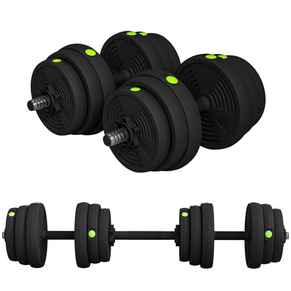 33LBS 2-in-1 Adjustable Barbell & Dumbbells Set, Weights Set with Non-slip Handles for Men and Women Home Gym Training