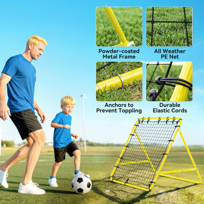 Volleyball Rebounder Net Football Training Aid Kickback Target Play Red