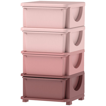 3 Tier Kids Toy Organizer and Storage Bins with 3 Plastic Drawers, Blue