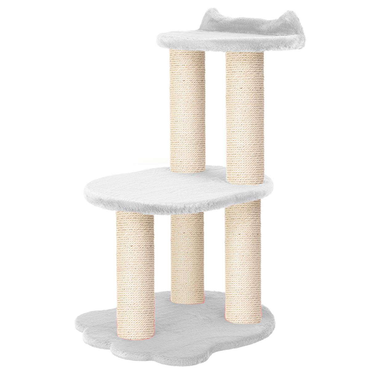 Relaxation - 2-Level Cat Tree - White Faux Fur
