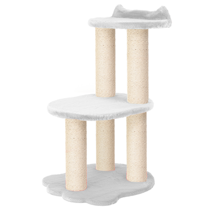 Relaxation - 2-Level Cat Tree - White Faux Fur