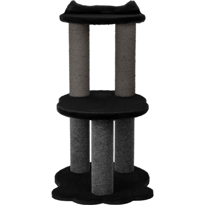 Relaxation - 2-Level Cat Tree - Black Faux Fur