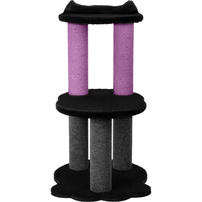 Relaxation - 2-Level Cat Tree - Black Faux Fur