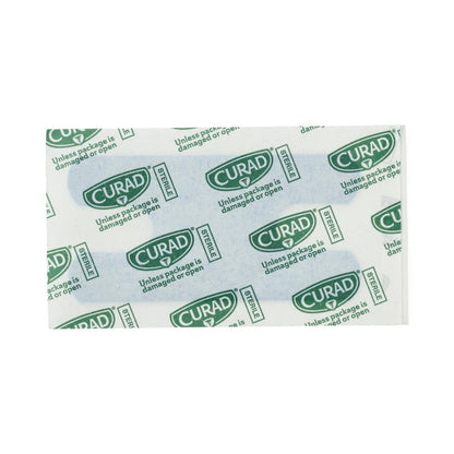 CURAD Flex Fabric Detectable Knuckle Bandage, Blue, 1 1/2" x 3", Box of 100
