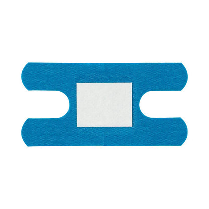 CURAD Flex Fabric Detectable Knuckle Bandage, Blue, 1 1/2" x 3", Box of 100