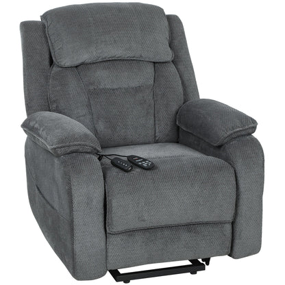 Power Recliner Chair with Massage, Electric Lift Chair for Elderly with Side Pockets, 2 Memory Positions, Remote, Brown