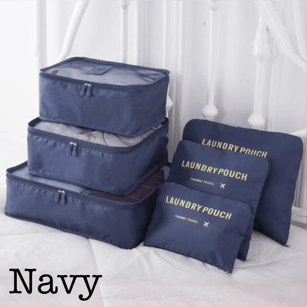 6-Piece Travel Organizer Set — Packing Cubes & Pouches for Luggage