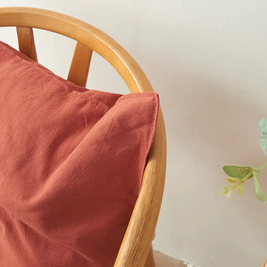 Retro Washed Cotton Pillow in Pure Color