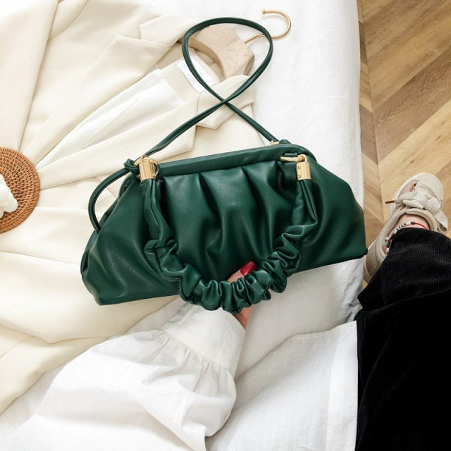 Dual Ruffle Crossbody Handbag