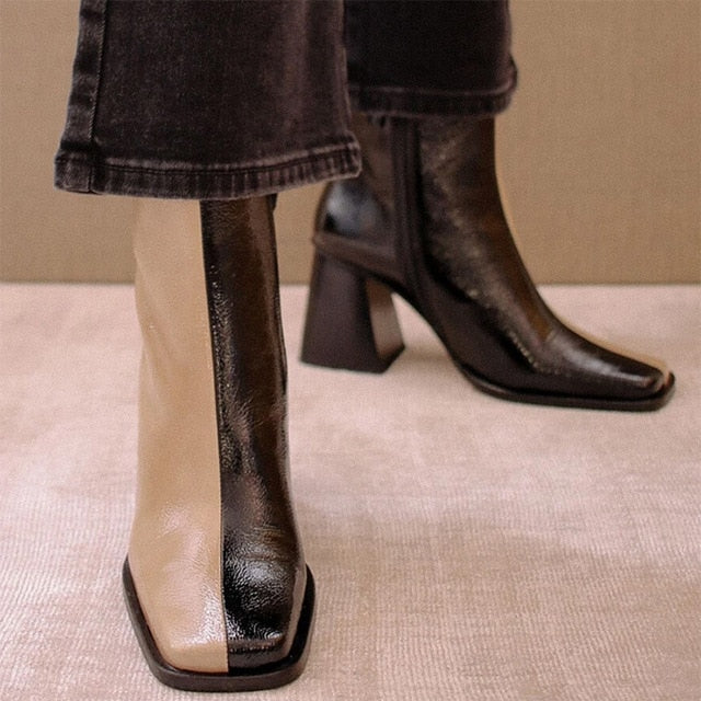2 Tone Block Boots