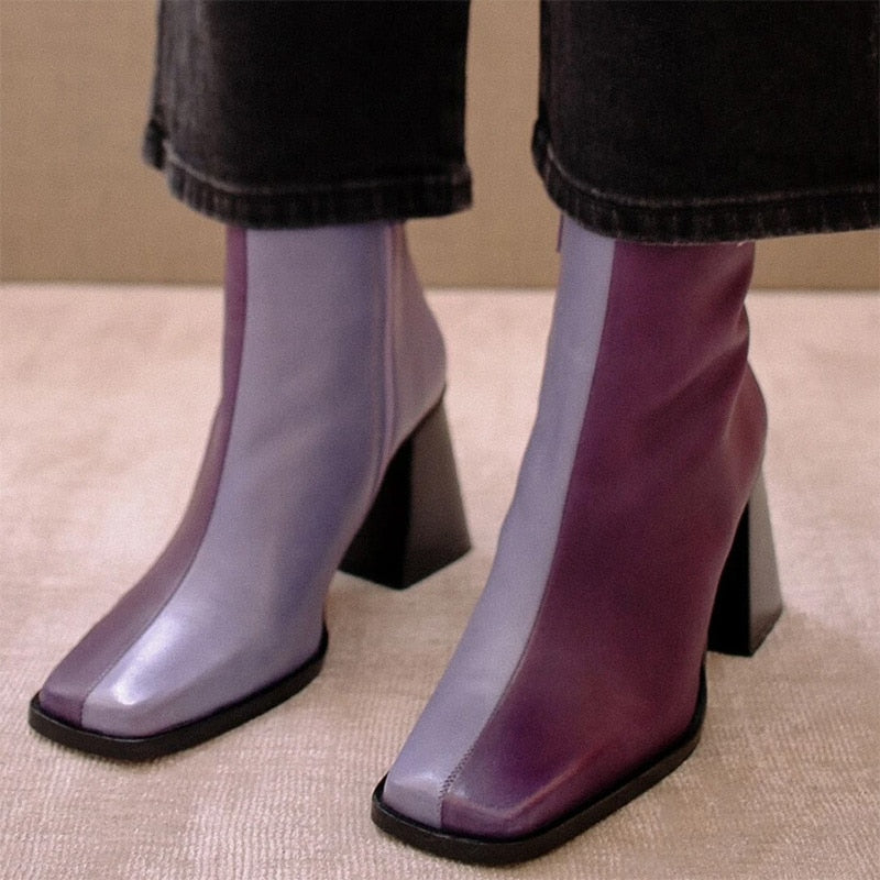 2 Tone Block Boots