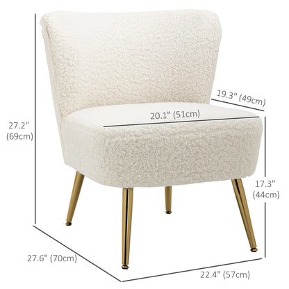 Lounge Chair for Bedroom Living Room Chair with Soft Upholstery and Gold Legs Pink